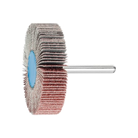 Pferd 2-1/2" x 1/2" Mounted Flap Wheel - 1/4" Shank - Aluminum Oxide - 60 Grit 45264